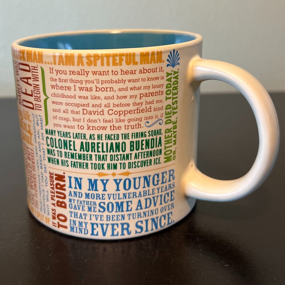 The Unemployed Philosophers Guild “FIRST LINES OF LITERATURE” Quotes Mug ~ Books